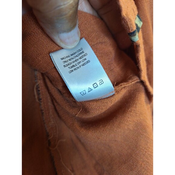 JOHN MARK Popover Top Women's Sz L Animal Trim Coastal Boho Lagenlook Mature - Picture 12 of 14